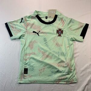 New - Portugal Kids Jersey 25/26 Away Green Puma Youth Soccer Shirt New With Tag